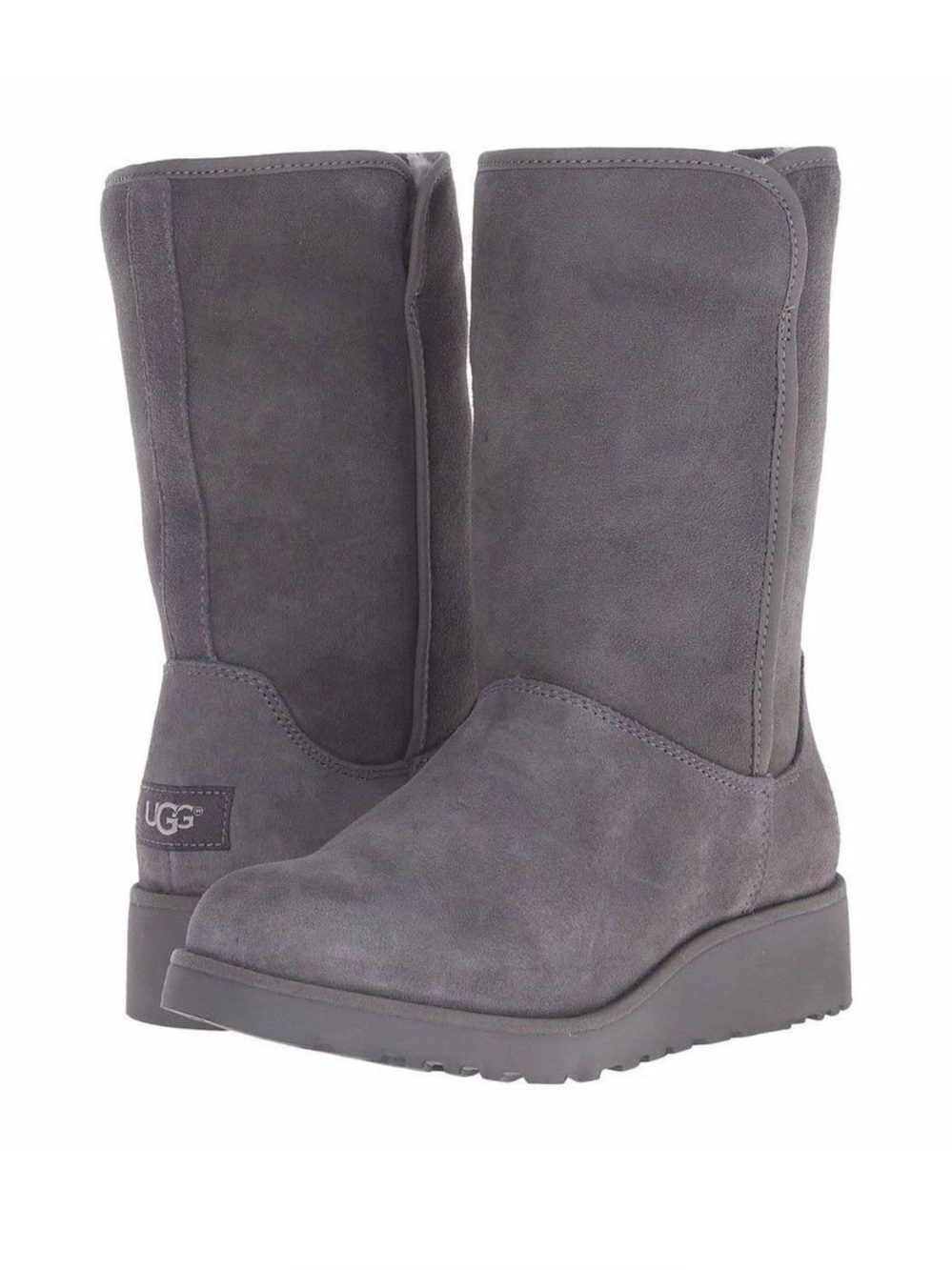 UGG Classic Tall Suede Boots Gray/Taupe Size 8 Shearling-Lined Winter Boots